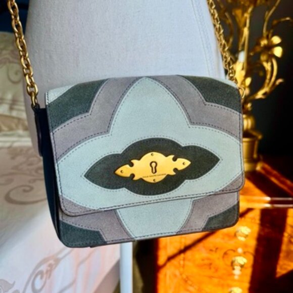 Polo Ralph Lauren Blue Suede Crossbody Bag - Picture 4 of 16